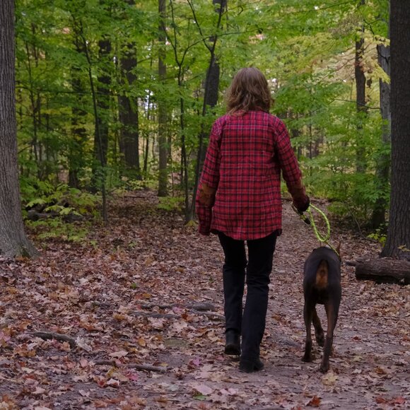 Flannel Shirt with Elbow Patch Pawprint - Picture 11 of 12